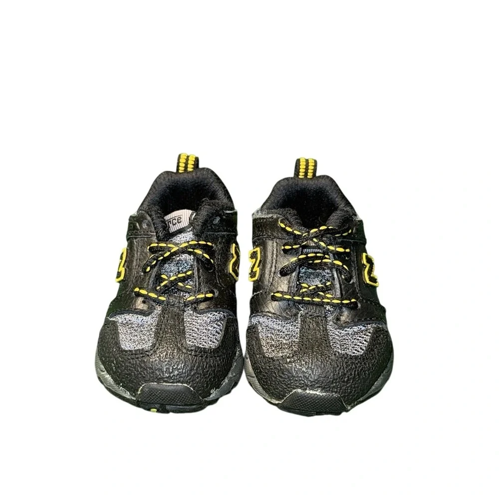 New Balance 50 Infant Toddler Sneakers Black Yellow KNF50BYI Size 3‎ M